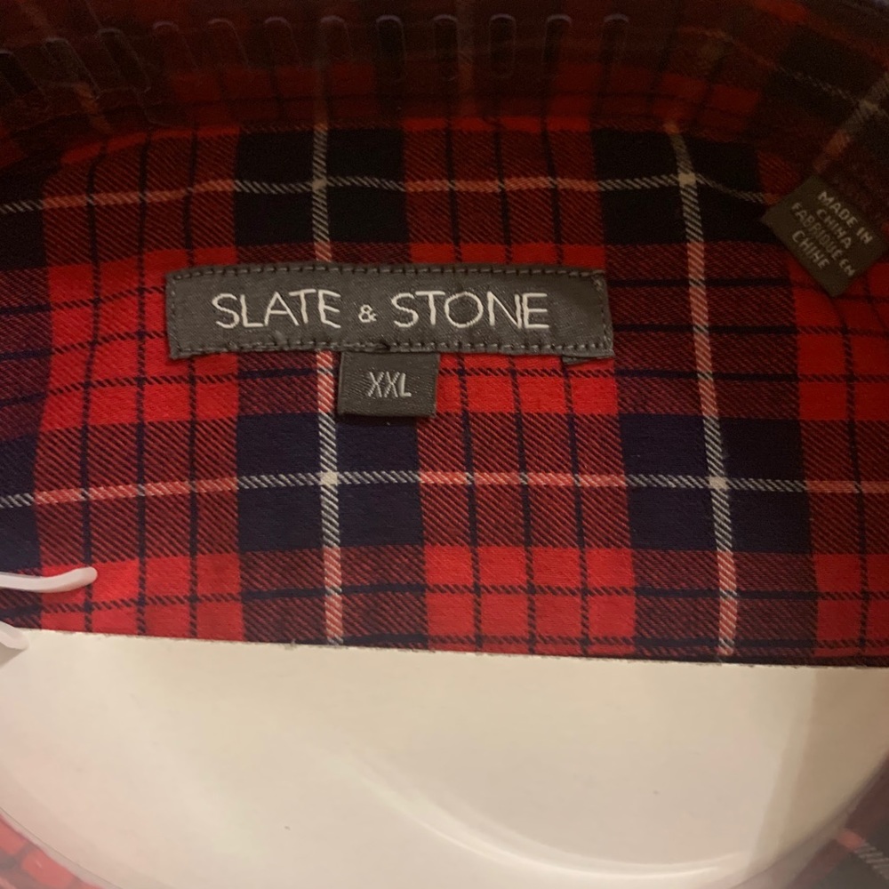 NWT Slate & Stone Plaid Flannel Button Up Shirt Mens - Picture 3 of 5